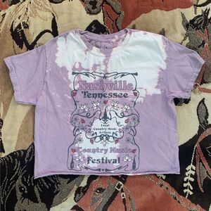 Tie dye graphic tee crop top